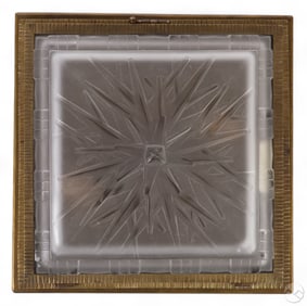 Art Deco Muller Freres Luneville Brass Flush Mount