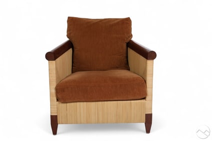 John Hutton Mahogany Woven Cane Merbau Rush Chair