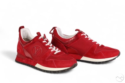 Louis Vuitton Red Suede Run Away Sneakers sz.38.5