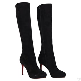 Christian Louboutin Black Suede Boots Size 38.5