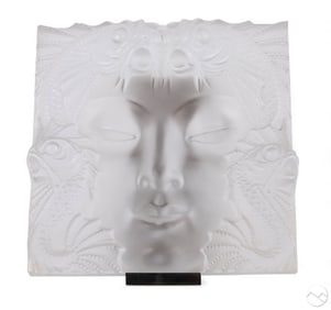 Lalique Masque de Femme Frosted Crystal Wall Panel
