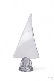 Daum France Crystal Art Glass Sailboat Sculpture