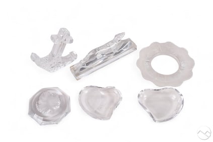 Baccarat Tiffany Lalique Waterford Crystal 5pc LOT