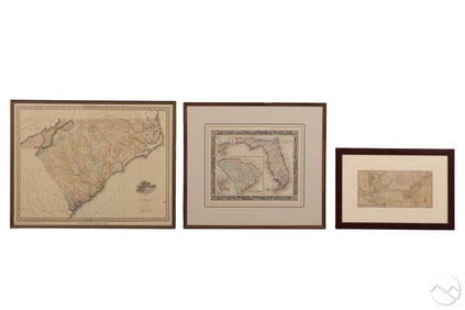 Estate Lot of 3 South Carolina Maps with Southeast