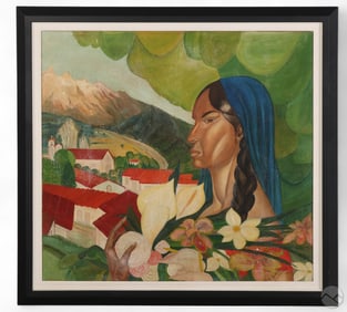 Central American Vintage Painting Artist Signed