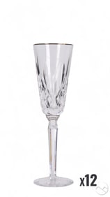 Waterford Golden Lismore Fluted Champagne 12pc SET