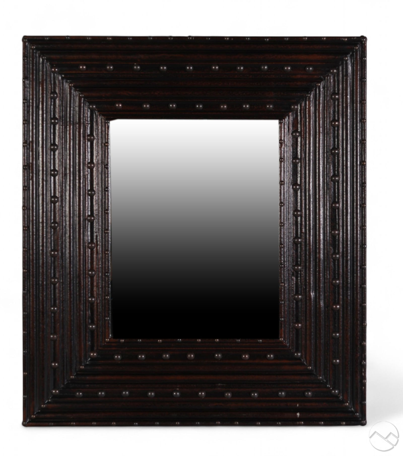 Gothic Style Leather and Nailhead Trim Wall Mirror (1 of 6)
