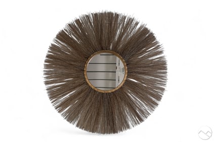 Brutalist Twisted Wire Radiating Sunburst Mirror