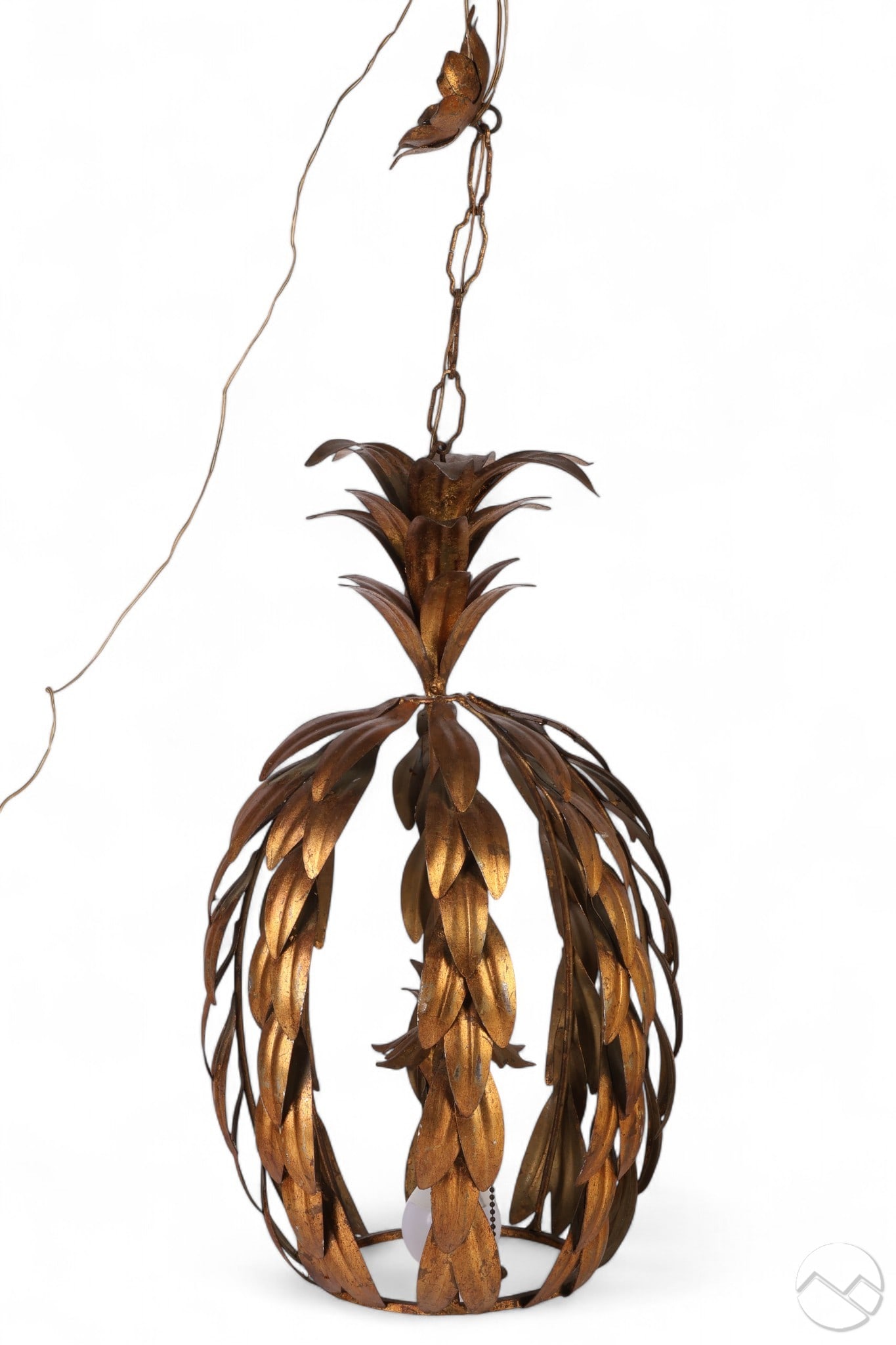 Hollywood Regency Gold Gilt Pineapple Chandelier (1 of 7)