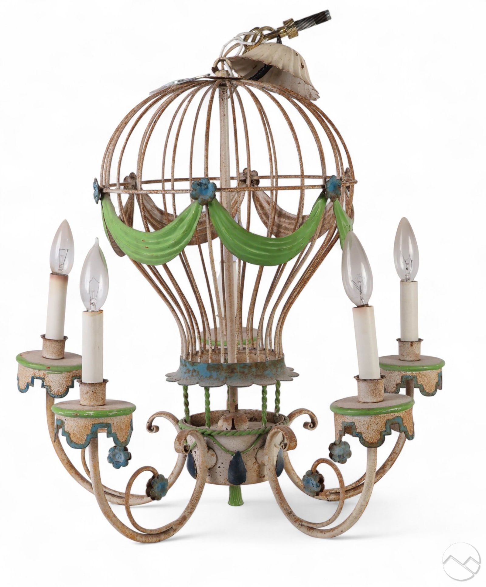 Italian Tole Hot Air Balloon Five Arm Chandelier (1 of 5)