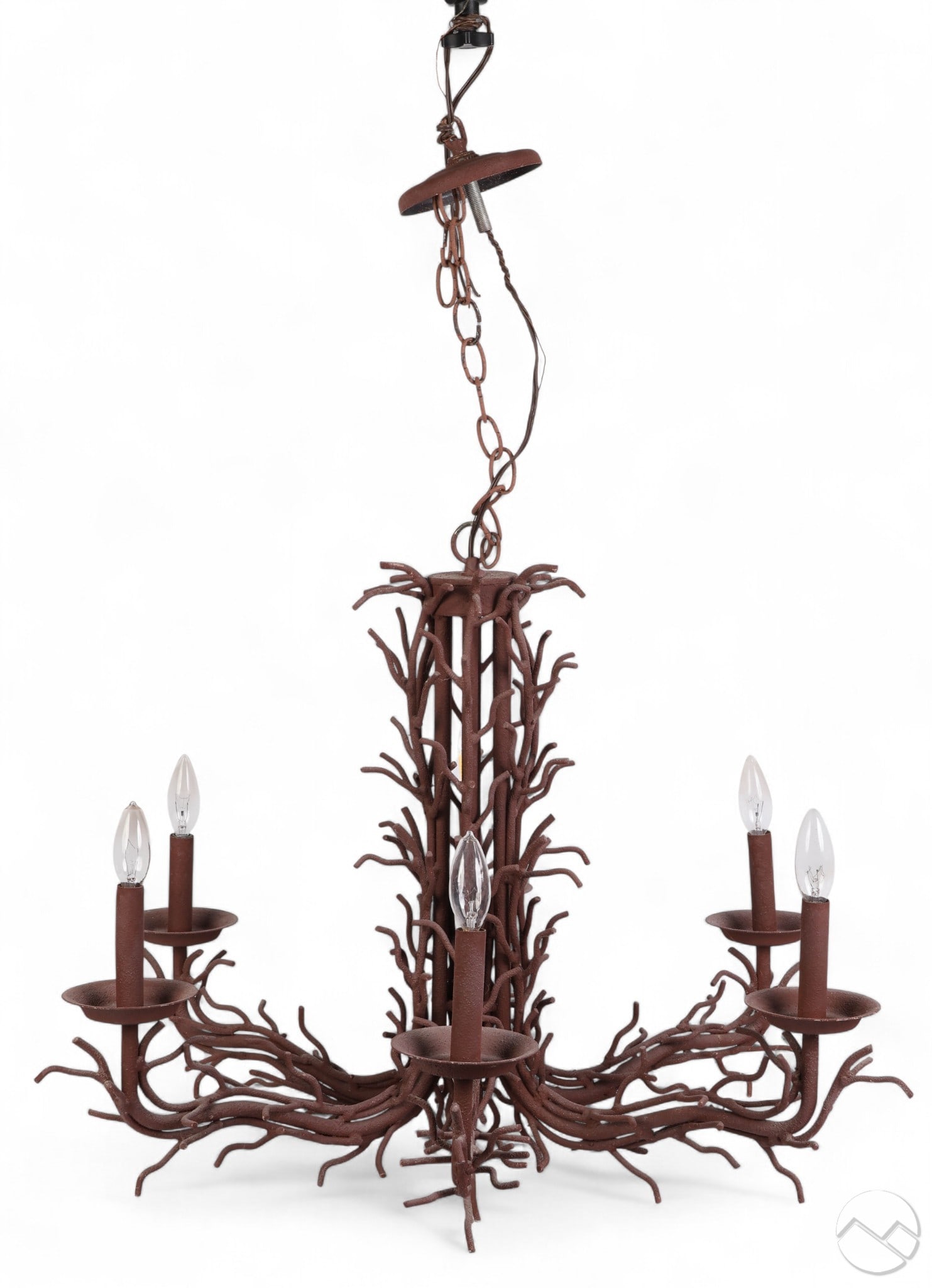 Phyllis Morris Style Metal Red Coral Chandelier (1 of 8)