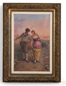 Francesco Peluso 1836-1916 Figural Oil Painting