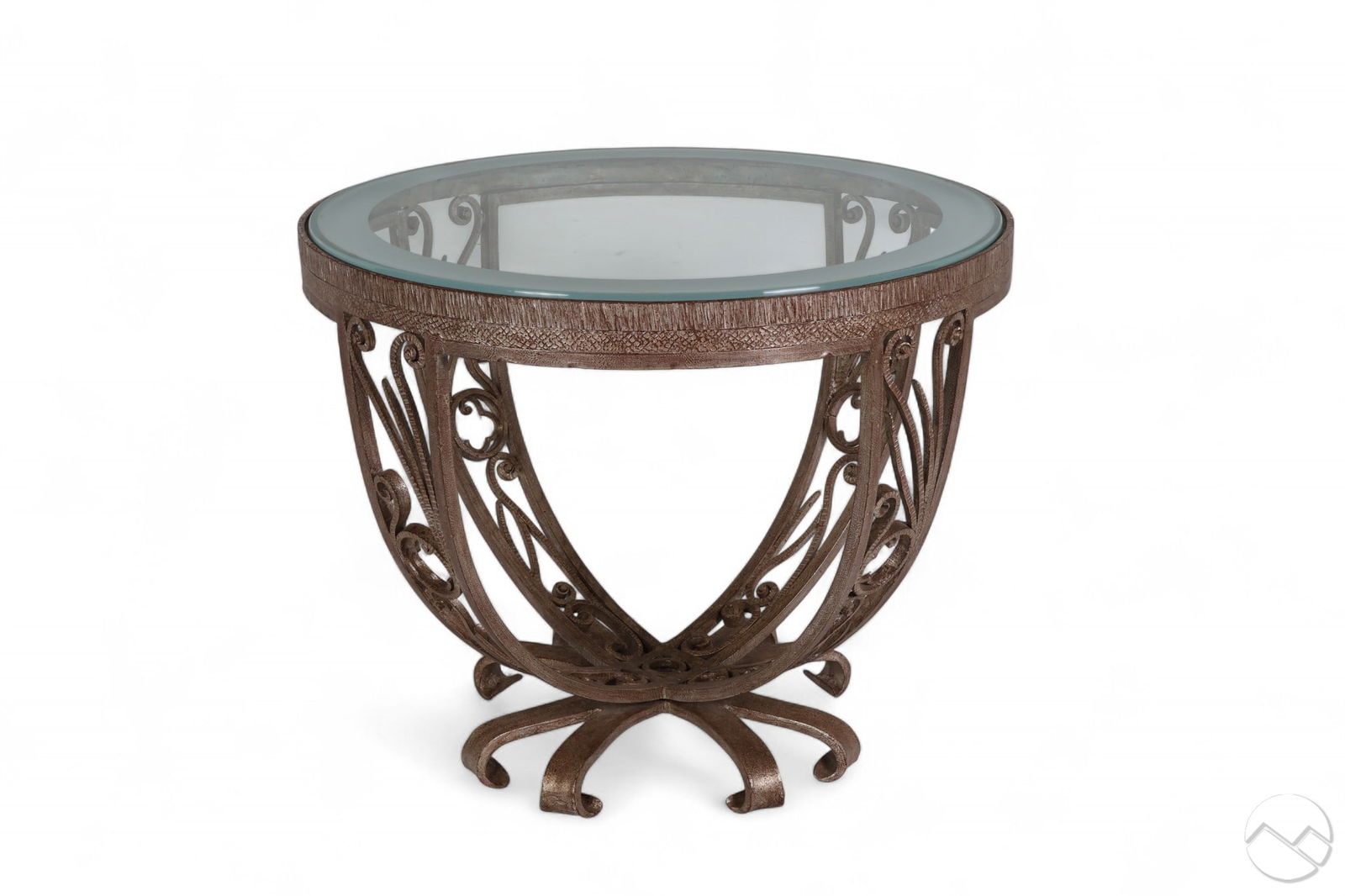 Art Deco Style Iron Glass Top Parlor Center Table (1 of 8)