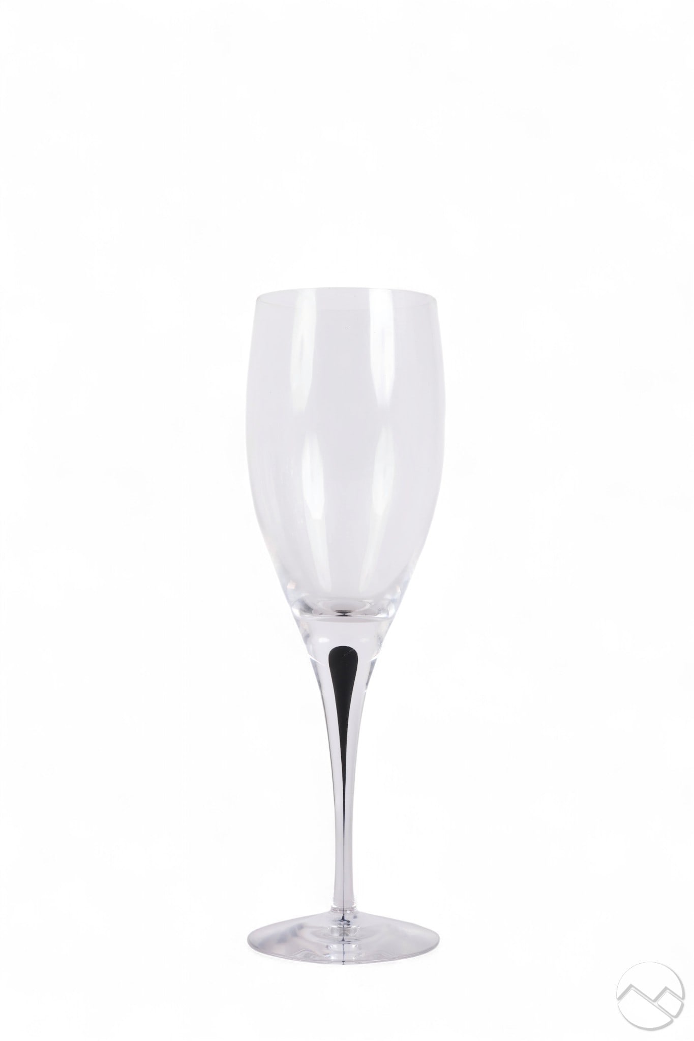 Orrefors Intermezzo Black Wine & Water Goblets 23p: Orrefors Sweden crystal barware and stemware goblets, twenty three piece lot, from the Intermezzo Black series (1983-2007), designed by Erika Lagerbielke. Includes twelve claret wine and eleven water