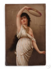 KPM Style Porcelain German Gypsy Dancer Plaque