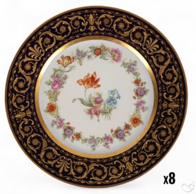 William Guerin Limoges Porcelain Plates 8pc. SET