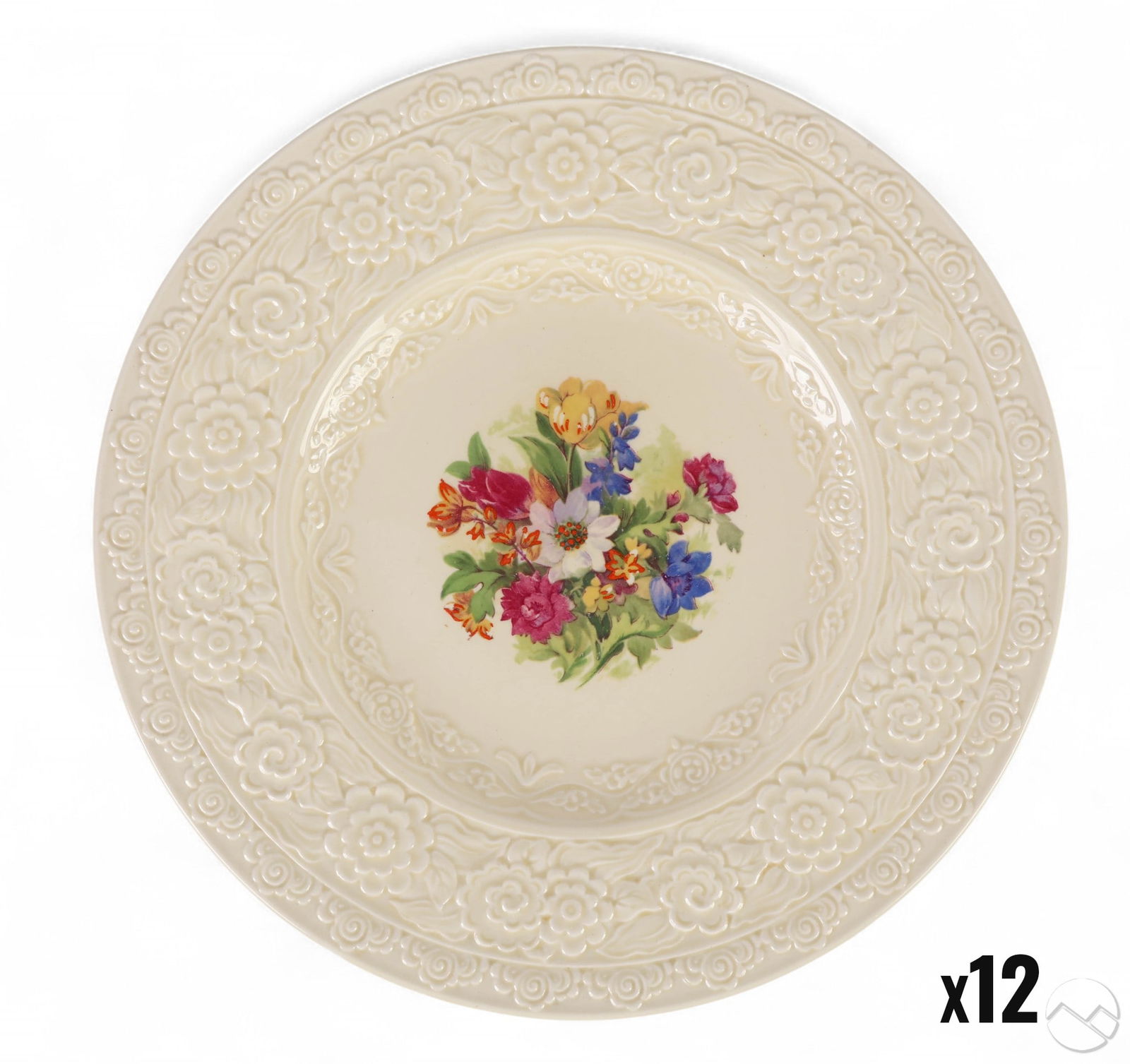 Crown Ducal Porcelain Floral Dinner Plate 12pc SET (1 of 5)