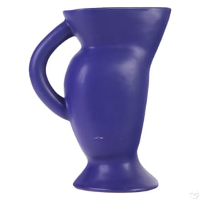 Luna Garcia Sculpted Blue Pottery Pitcher SIGNED