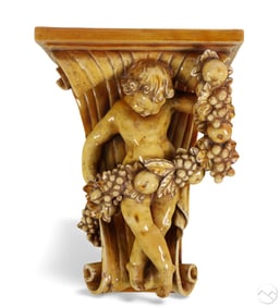 Ugo Zaccagnini Cherub Italy Pottery Wall Bracket