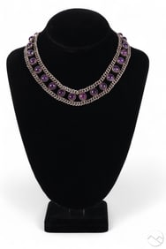 Taxco Sterling Amethyst Cabochon Choker Necklace