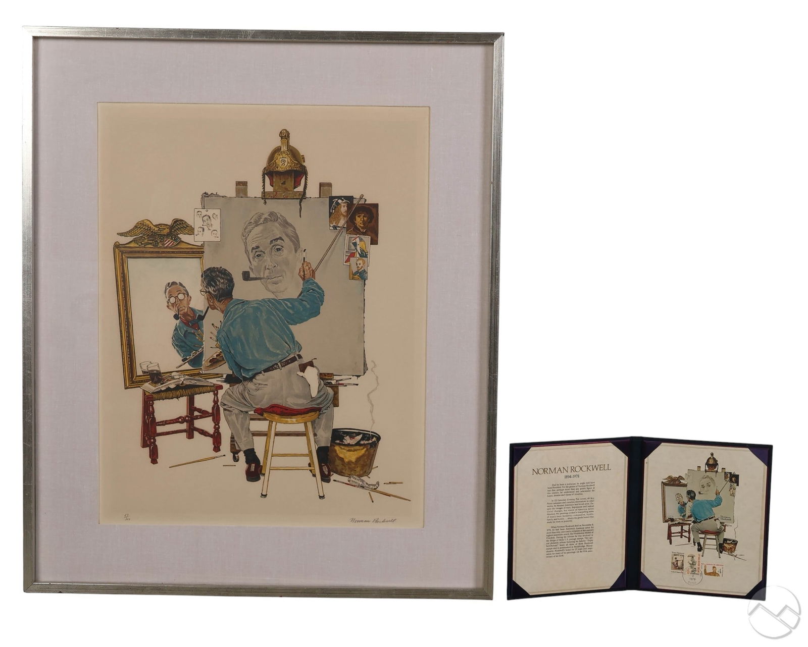 Norman Rockwell 1894-1978 Litho and Stamps SIGNED (1 of 9)