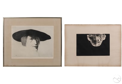 Leonard Baskin 1922-2000 TWO Litho Prints SIGNED