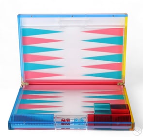 Modern Multicolor Acrylic Backgammon Board Game