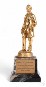 Abraham Lincoln Gilt Statue on Marbleized Base