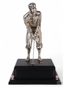 Woodmere Club Silvered Figural Golf Award Trophy