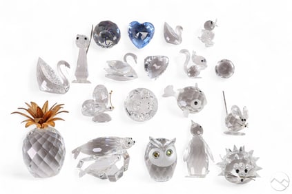 Swarovski Owl Swan Seal Duck Cat Figurine 19pc LOT