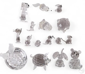 Swarovski Pig Dog Seal Fox Bear Figurine 16pc LOT