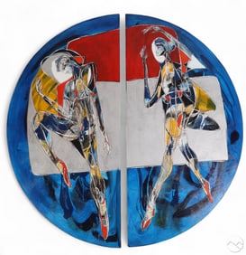 Jean-Claude Gaugy b.1944 De Dance Diptych Painting