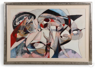 Jean-Claude Gaugy b.1944 Cubist Figures Painting