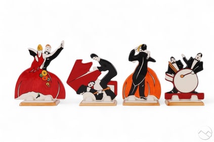 Wedgwood Age of Jazz Clarice Cliff Figures 4pc LOT