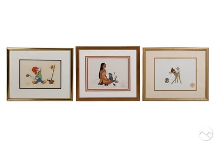 Bambi Woody Woodpecker & Pocahontas Serigraph Cels