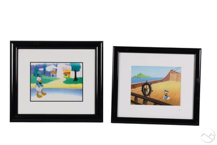Disney Donald Duck Careers Animation Cels 2pc LOT