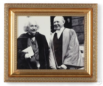 Albert Einstein Framed 1951 B&W Photograph SIGNED