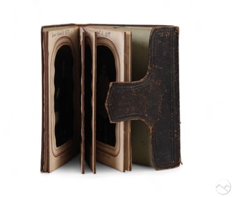 Antique Tintype & Portraits in Leather Photo Album