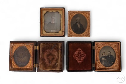 Daguerreotype Ambro Tintype Cased Photograph LOT