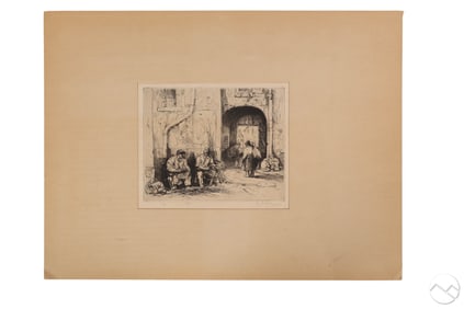 Auguste Brouet 1872-1941 Caning Chairs Etching