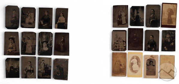 Tintype Women Photo Portrait CDV Card 24 PIECE LOT