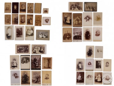 Children & Family Portrait Photo Cabinet Card LOT