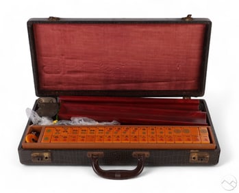 Chinese Bakelite Mahjong Game Set and Travel Case