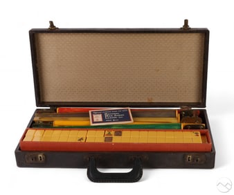 Chinese Bakelite Mahjong Game Set and Travel Case