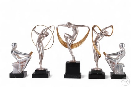 Art Deco Figural Sculptures after Le Verrier LOT