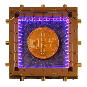 Paul Nagy b.1941 BITCOIN Stainless Wall Sculpture