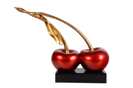 Oversized Giant Double Ripe Red Cherry Sculpture
