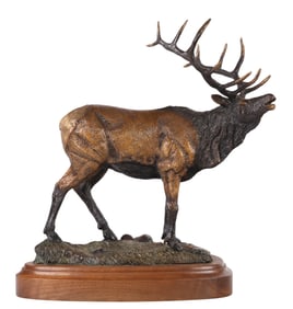 Ben Foster 20C American Bull Elk Bronze Sculpture