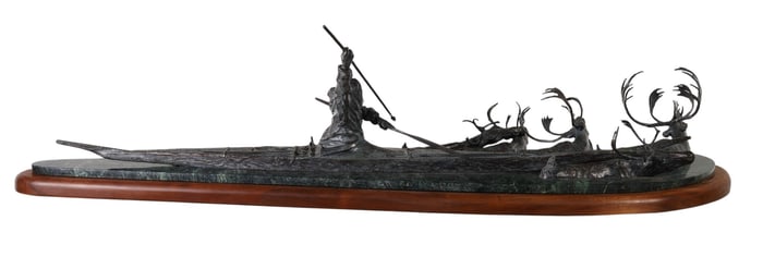 Hollis Williford 1940-2007 Caribou Hunt Sculpture