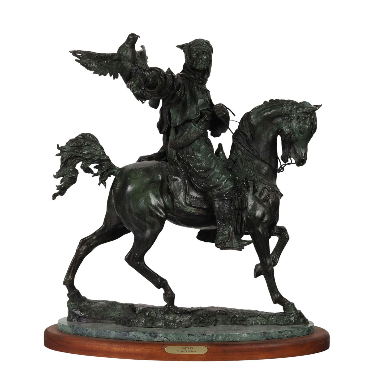 Maher Morcos b.1946 Falconer Hunter Bronze Statue (1 of 9)
